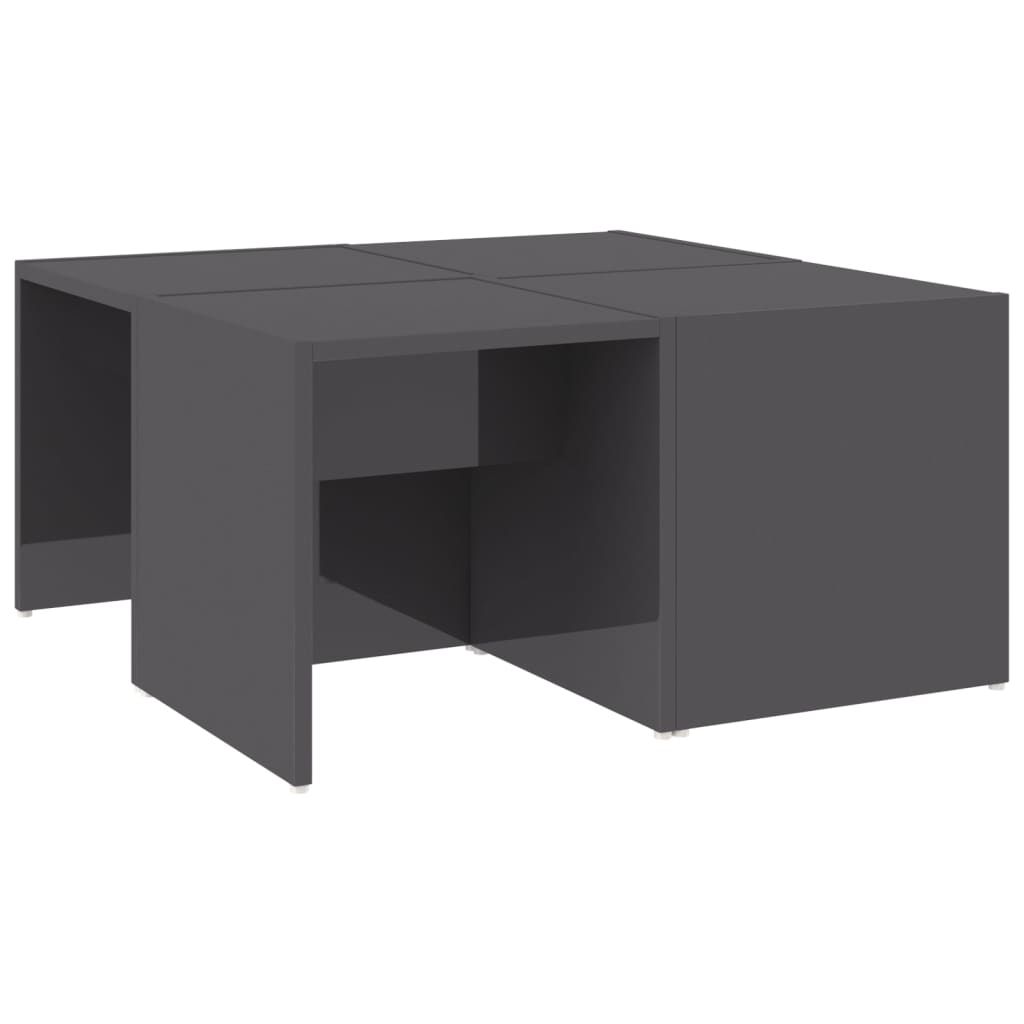 vidaXL Măsuțe de cafea, 4 buc., gri extralucios, 33x33x33 cm vidaXL Măsuțe de cafea, 4 buc., gri extralucios, 33x33x33 cm