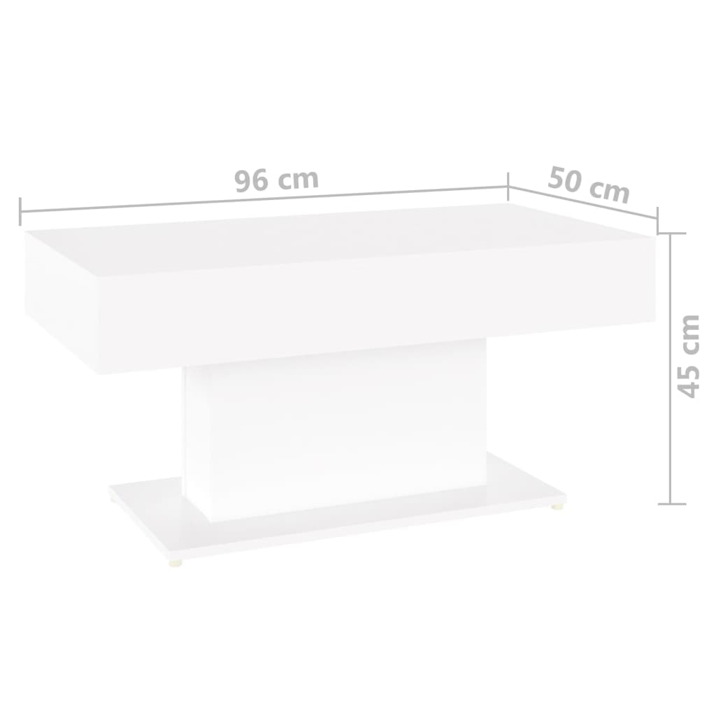 vidaXL Măsuță de cafea, alb, 96x50x45 cm, lemn prelucrat vidaXL Măsuță de cafea, alb, 96x50x45 cm, lemn prelucrat