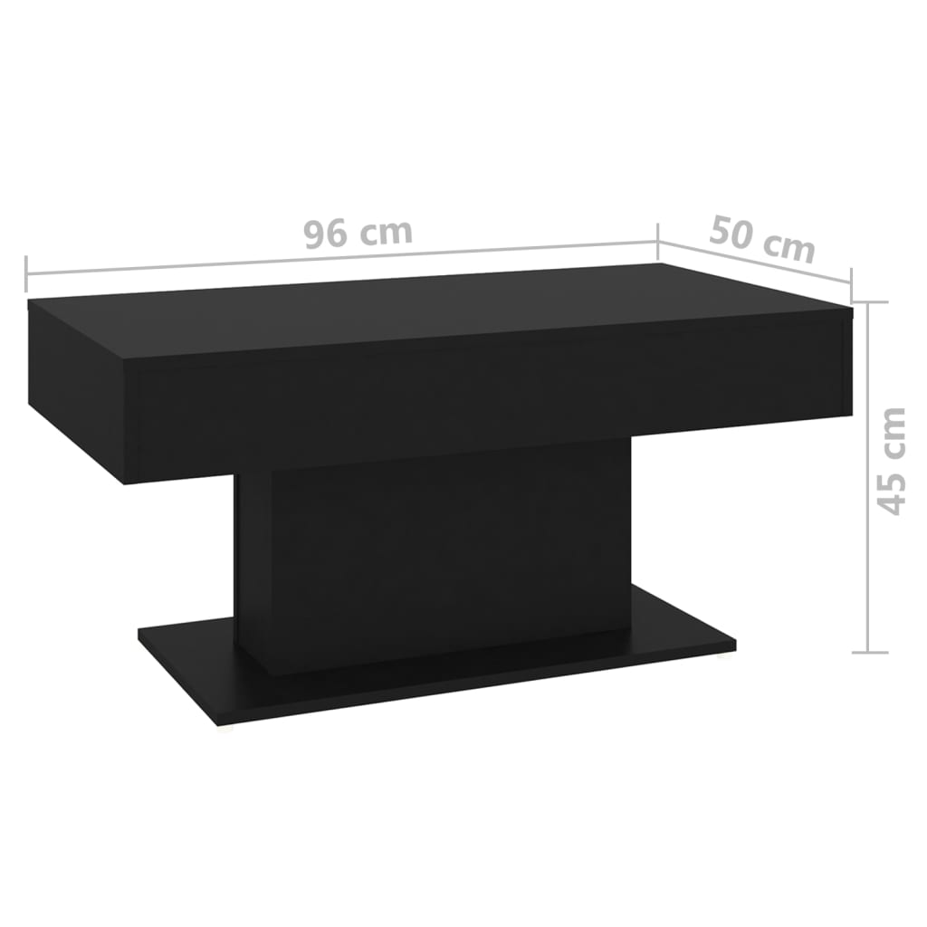 vidaXL Măsuță de cafea, negru, 96x50x45 cm, lemn prelucrat