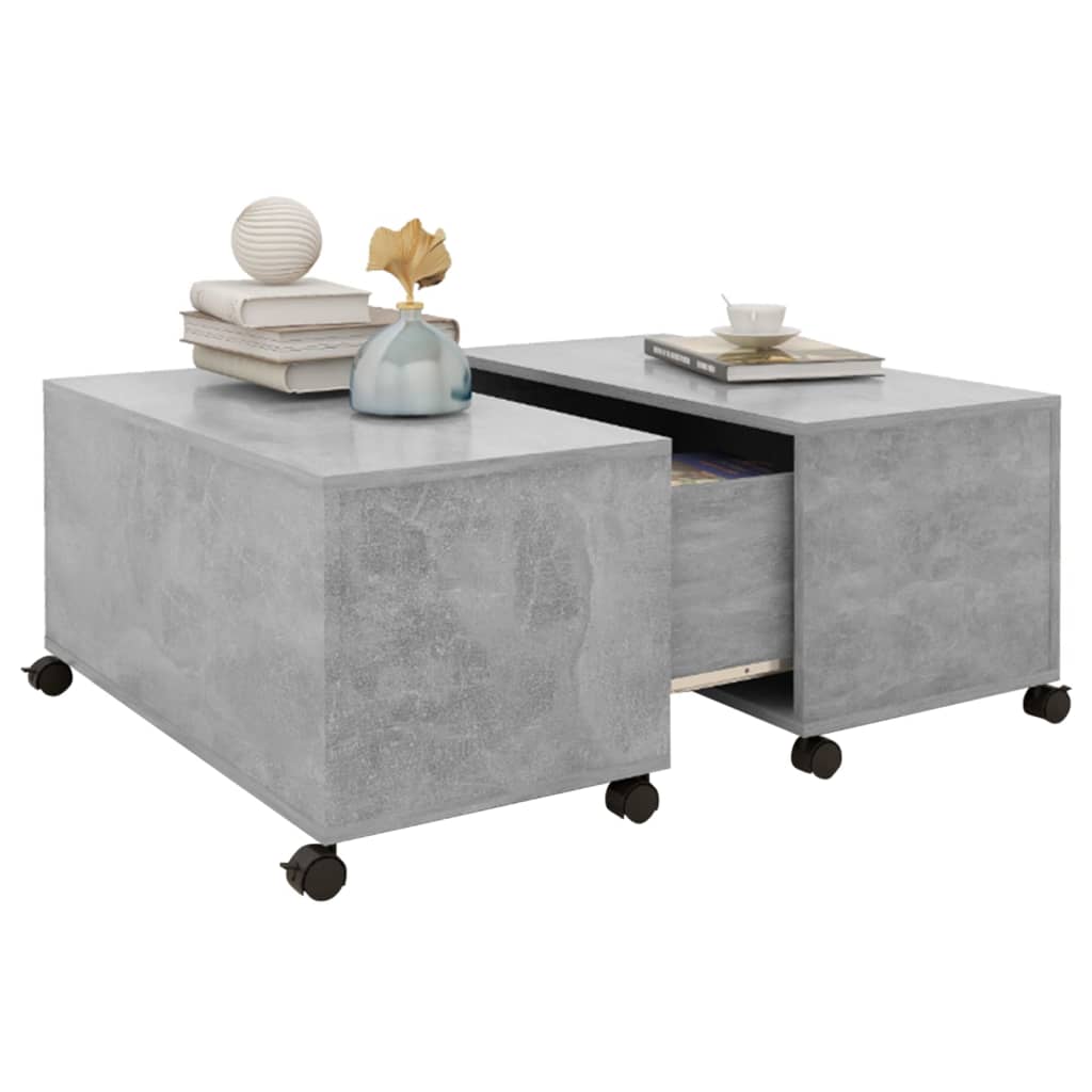 vidaXL Măsuță de cafea, gri beton , 75x75x38 cm, lemn prelucrat vidaXL Măsuță de cafea, gri beton , 75x75x38 cm, lemn prelucrat