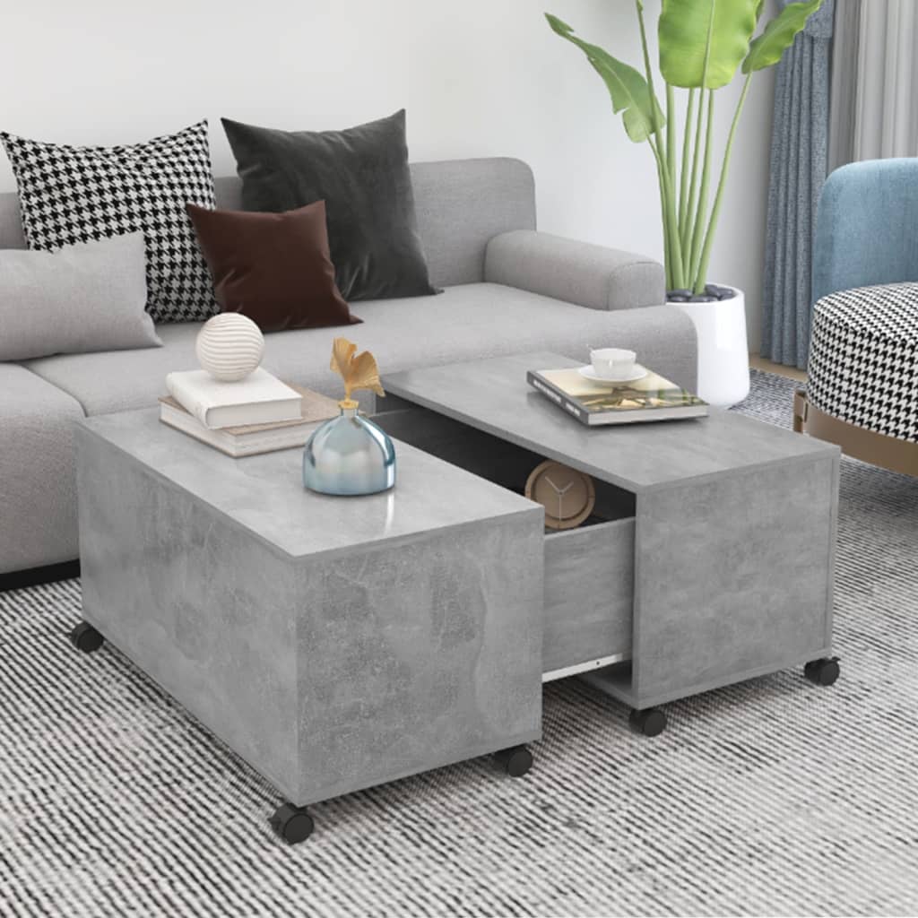 vidaXL Măsuță de cafea, gri beton , 75x75x38 cm, lemn prelucrat vidaXL Măsuță de cafea, gri beton , 75x75x38 cm, lemn prelucrat