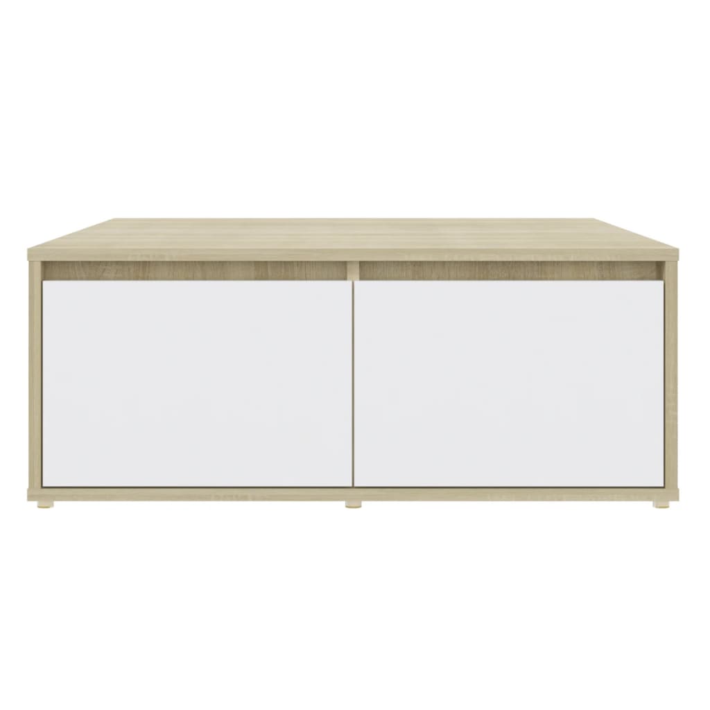 vidaXL Măsuță de cafea alb și stejar Sonoma 80x80x31 cm lemn prelucrat vidaXL Măsuță de cafea alb și stejar Sonoma 80x80x31 cm lemn prelucrat