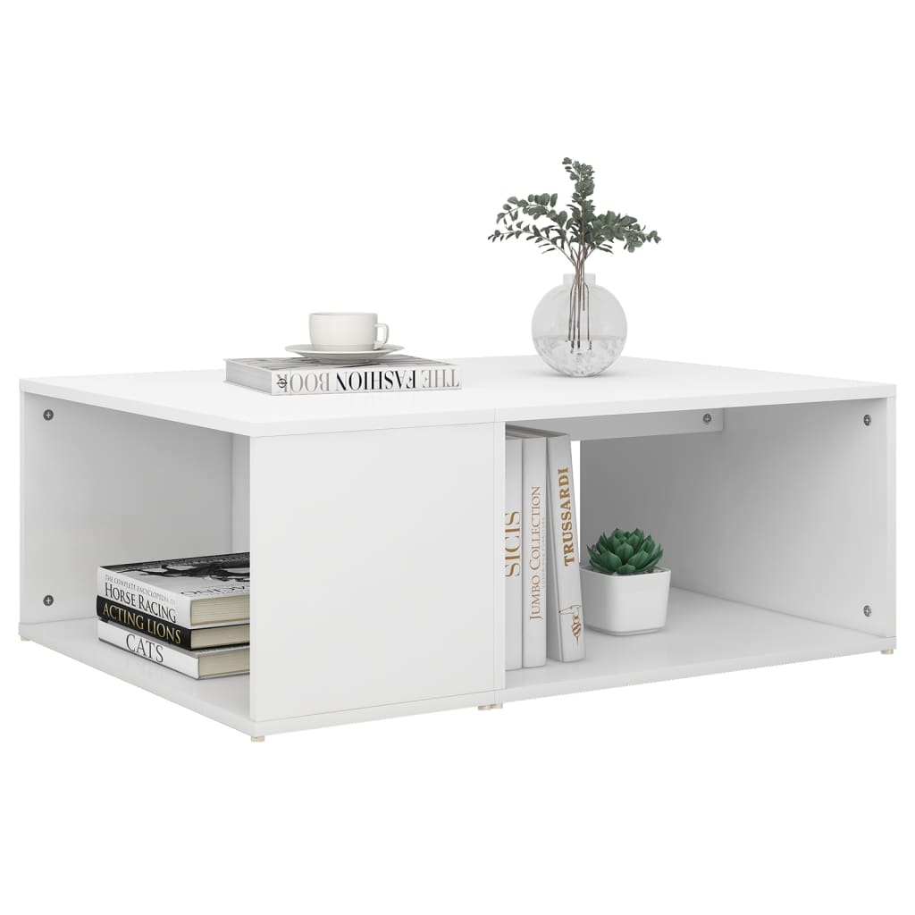 vidaXL Măsuță de cafea, alb, 90x67x33 cm, lemn prelucrat vidaXL Măsuță de cafea, alb, 90x67x33 cm, lemn prelucrat