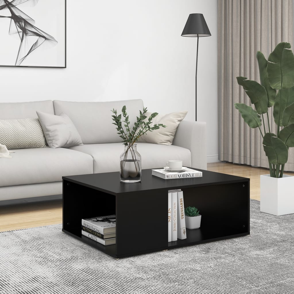 vidaXL Măsuță de cafea, negru , 90x67x33 cm, lemn prelucrat vidaXL Măsuță de cafea, negru , 90x67x33 cm, lemn prelucrat