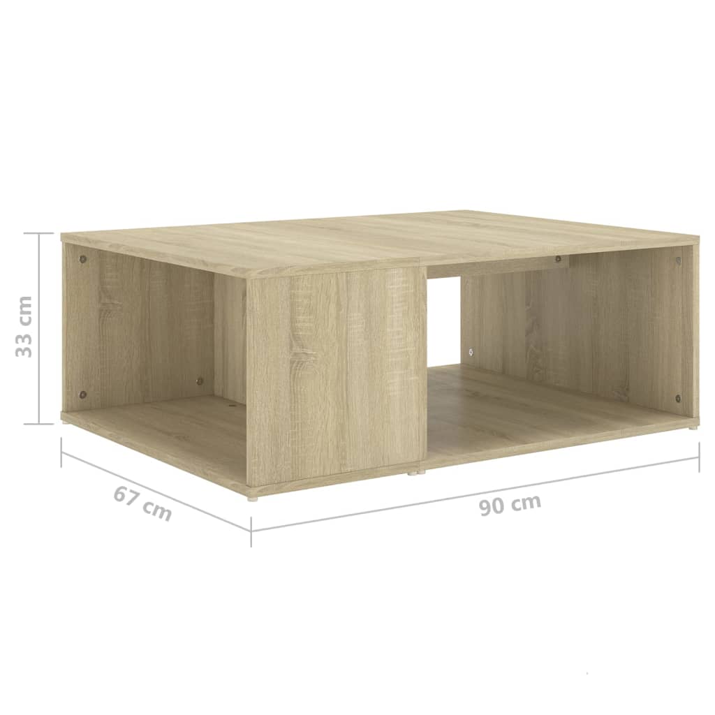vidaXL Măsuță de cafea alb și stejar Sonoma 90x67x33 cm lemn prelucrat vidaXL Măsuță de cafea alb și stejar Sonoma 90x67x33 cm lemn prelucrat