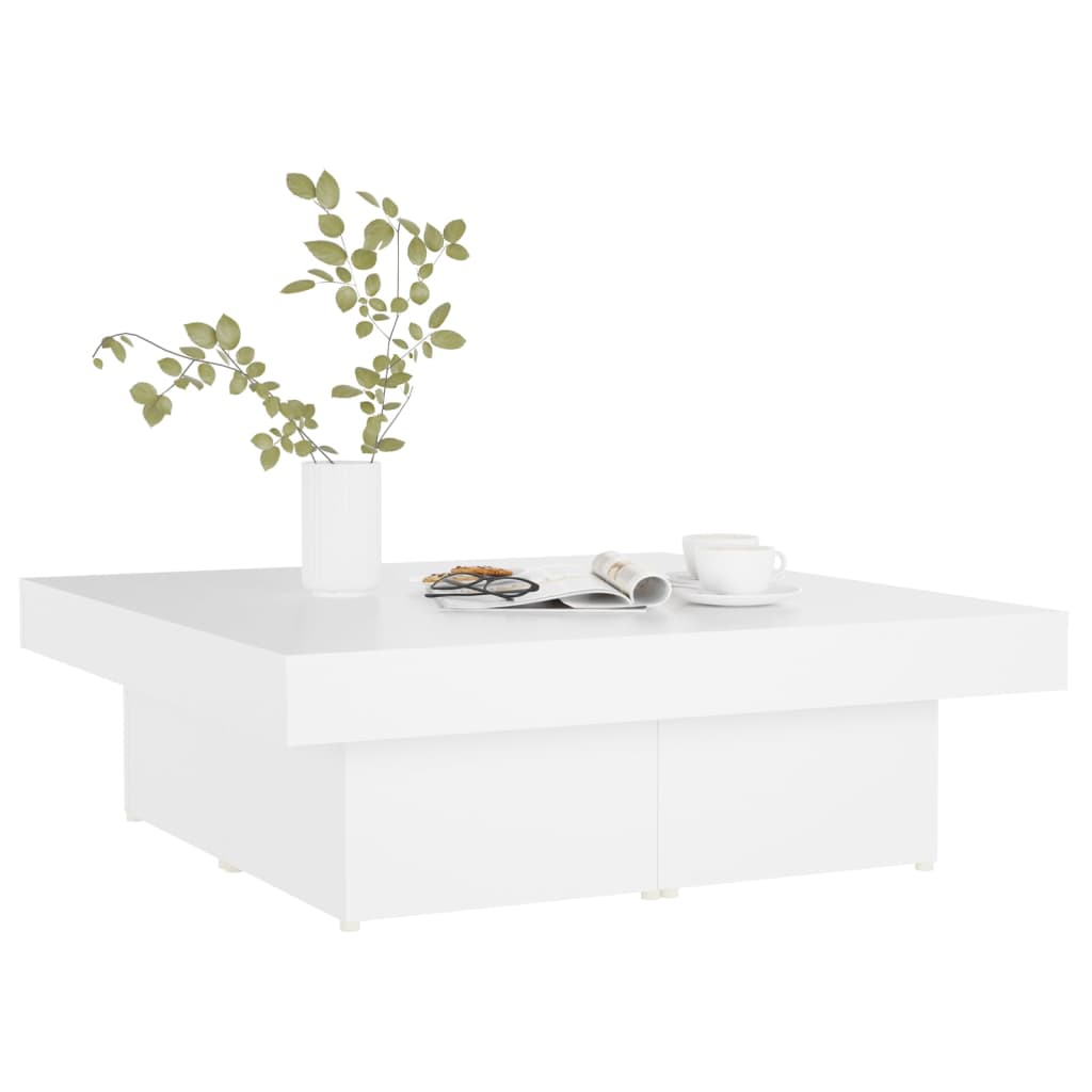 vidaXL Măsuță de cafea, alb, 90x90x28 cm, lemn prelucrat vidaXL Măsuță de cafea, alb, 90x90x28 cm, lemn prelucrat