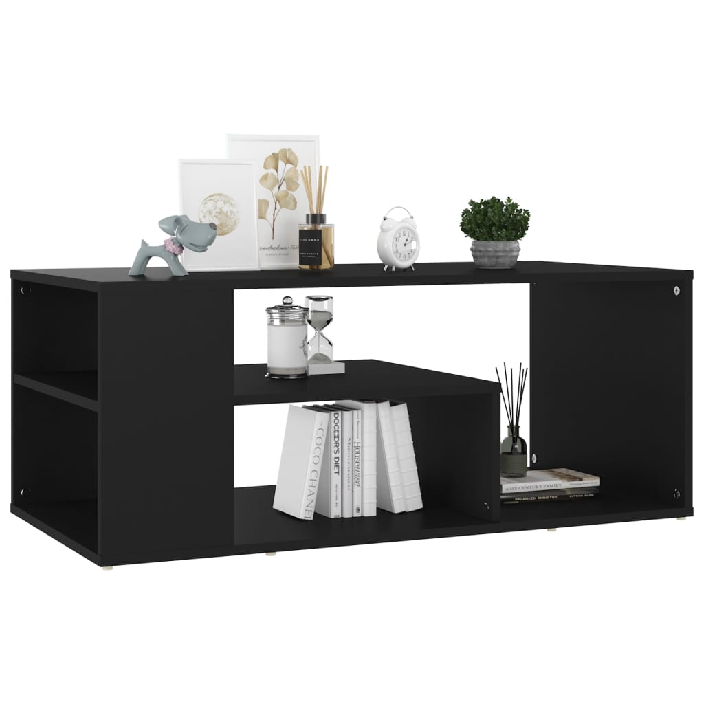 vidaXL Măsuță de cafea, negru, 100x50x40 cm, lemn prelucrat vidaXL Măsuță de cafea, negru, 100x50x40 cm, lemn prelucrat
