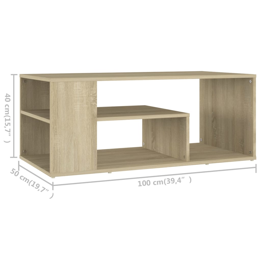 vidaXL Măsuță de cafea, stejar sonoma, 100x50x40 cm, lemn prelucrat vidaXL Măsuță de cafea, stejar sonoma, 100x50x40 cm, lemn prelucrat