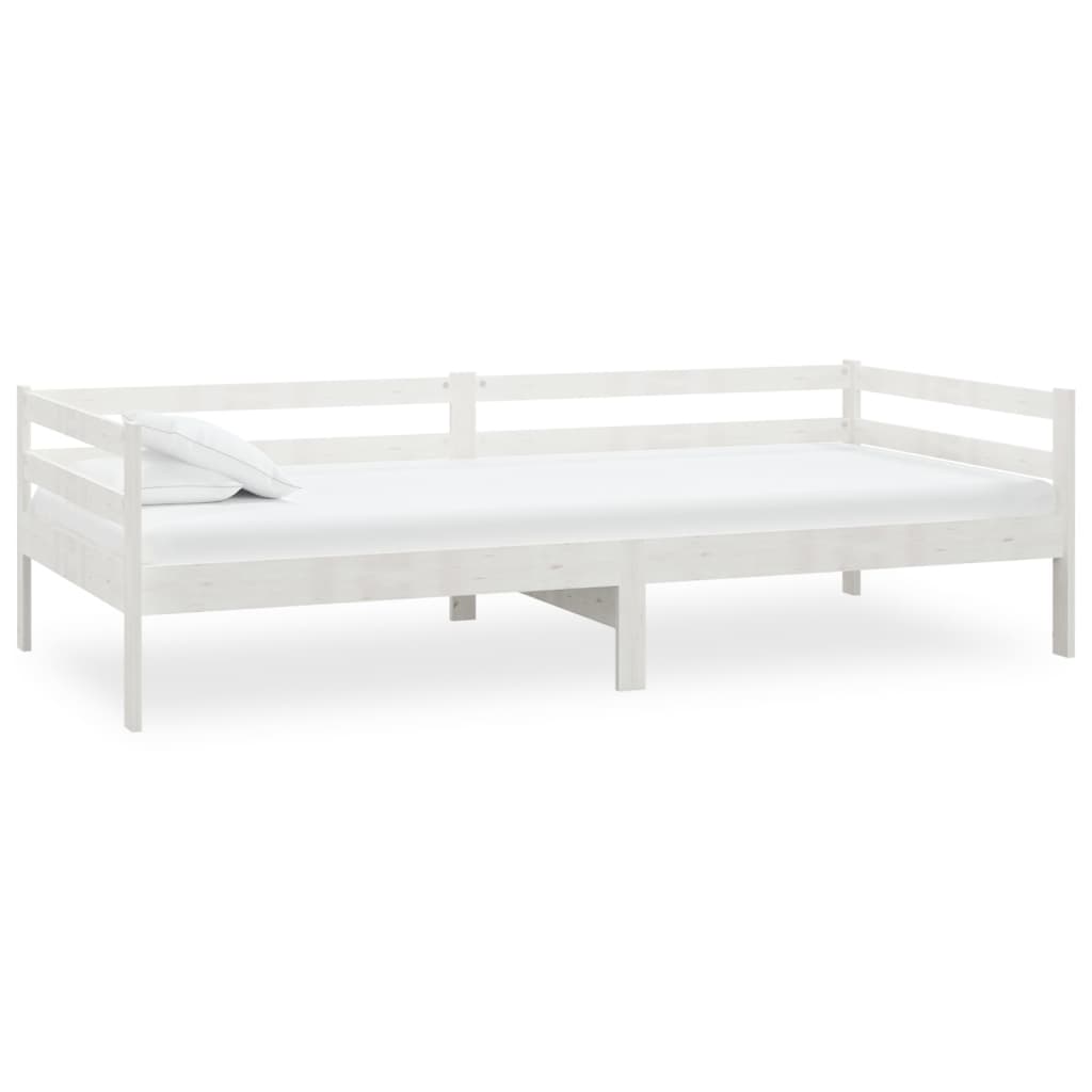 vidaXL Pat de zi, 90x200 cm, alb, lemn masiv de pin vidaXL Pat de zi, 90x200 cm, alb, lemn masiv de pin