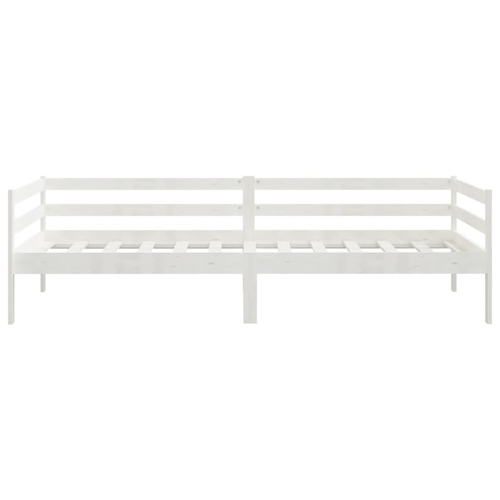 vidaXL Pat de zi, 90x200 cm, alb, lemn masiv de pin vidaXL Pat de zi, 90x200 cm, alb, lemn masiv de pin