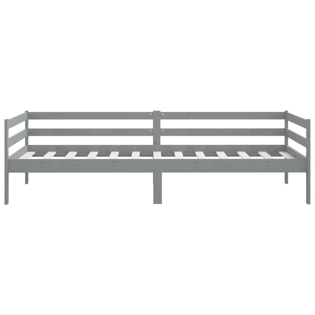 vidaXL Pat de zi, 90x200 cm, gri, lemn masiv de pin vidaXL Pat de zi, 90x200 cm, gri, lemn masiv de pin