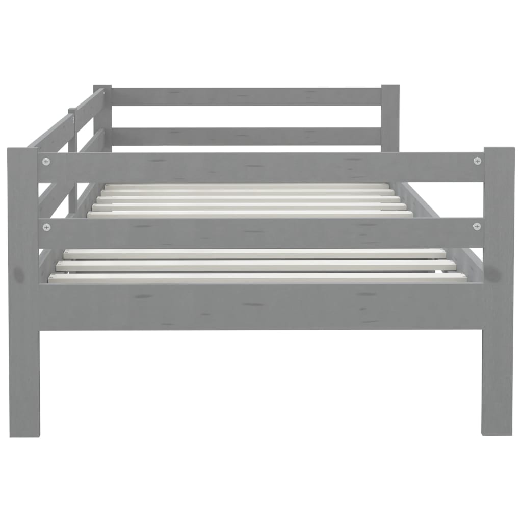 vidaXL Pat de zi, 90x200 cm, gri, lemn masiv de pin vidaXL Pat de zi, 90x200 cm, gri, lemn masiv de pin