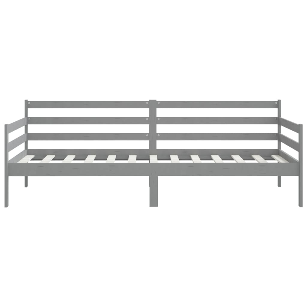 vidaXL Pat de zi, 90x200 cm, gri, lemn masiv de pin vidaXL Pat de zi, 90x200 cm, gri, lemn masiv de pin