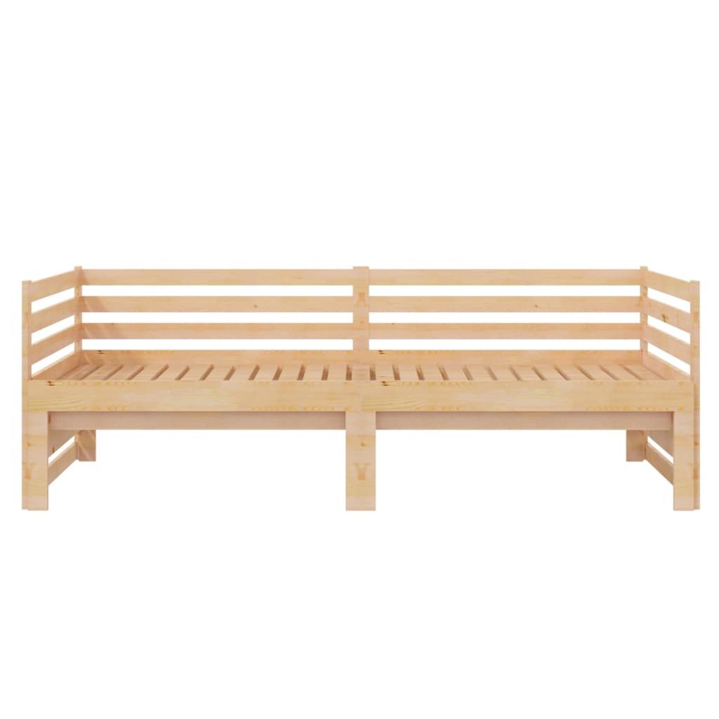 vidaXL Pat extensibil de zi, 2x(90x200) cm, lemn masiv de pin