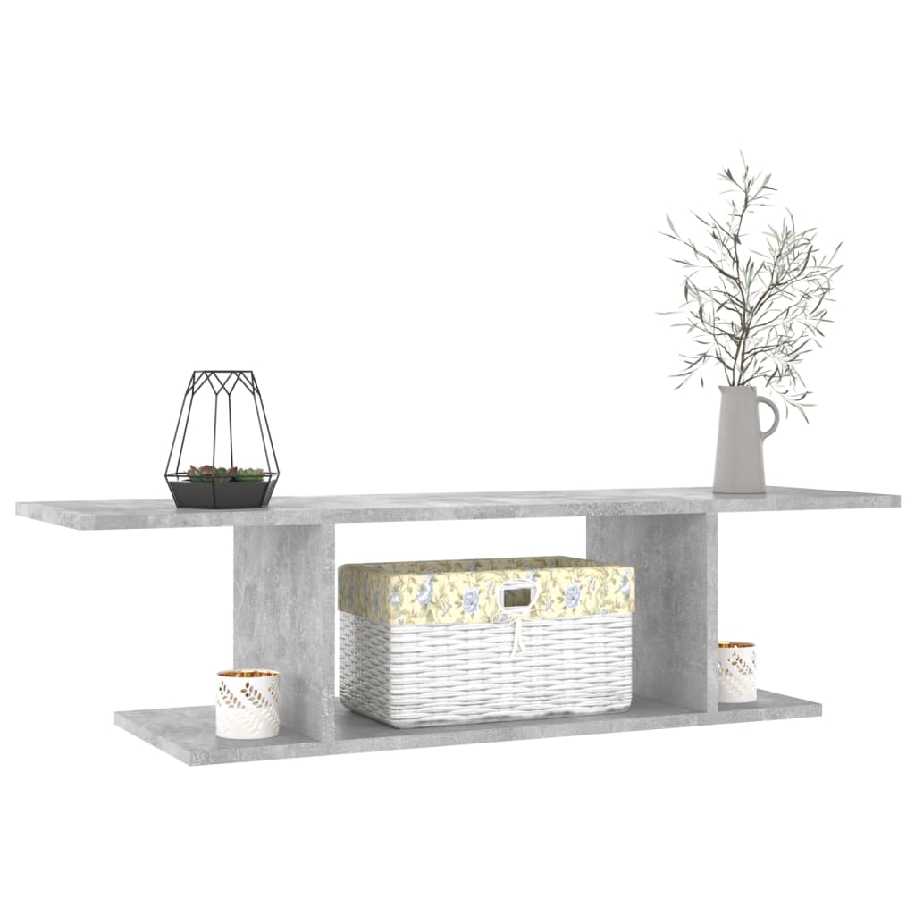 vidaXL Dulap TV montat pe perete, gri beton, 103x30x26,5 cm