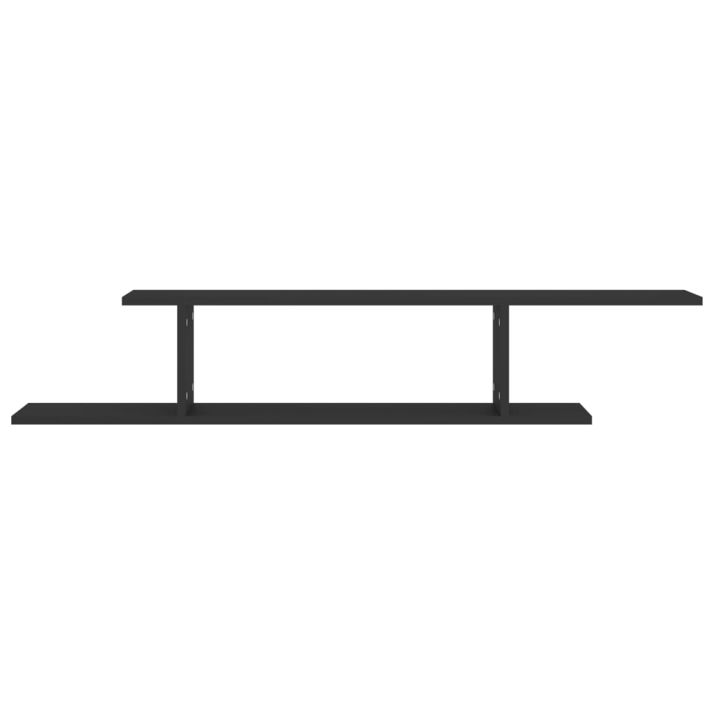 vidaXL Raft TV cu montaj pe perete, negru, 125x18x23 cm, PAL vidaXL Raft TV cu montaj pe perete, negru, 125x18x23 cm, PAL