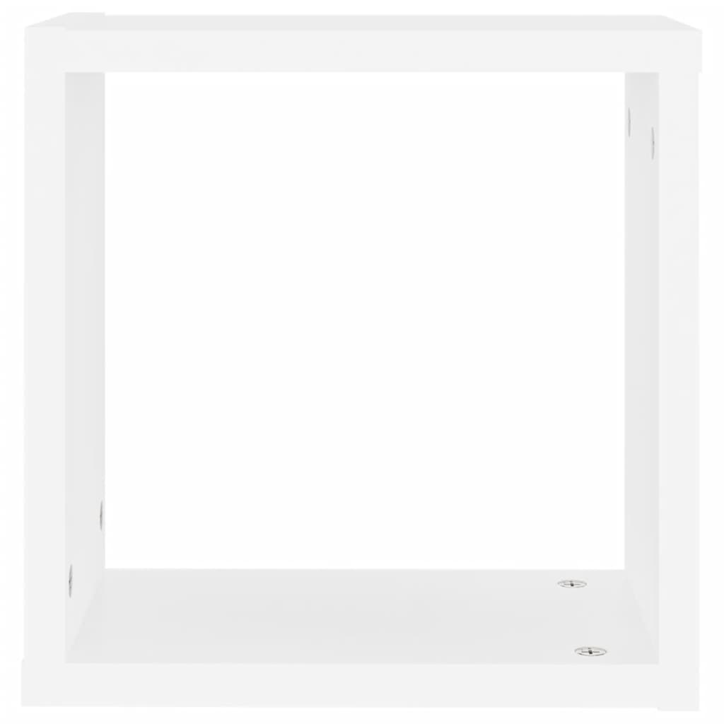 vidaXL Rafturi de perete cub, 2 buc., alb, 30x15x30 cm vidaXL Rafturi de perete cub, 2 buc., alb, 30x15x30 cm