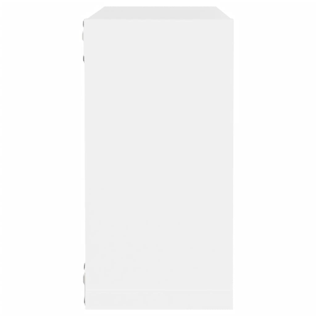 vidaXL Rafturi de perete cub, 2 buc., alb, 30x15x30 cm vidaXL Rafturi de perete cub, 2 buc., alb, 30x15x30 cm