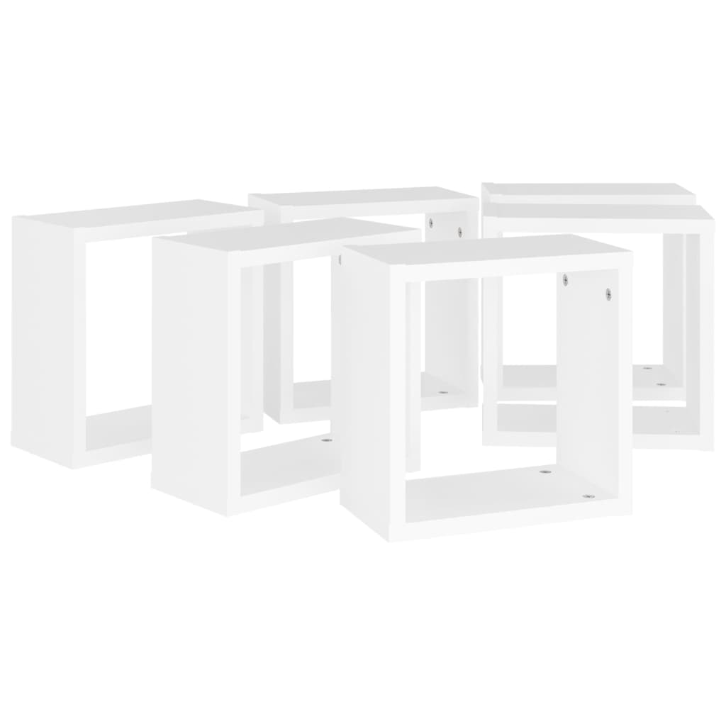 vidaXL Rafturi de perete cub, 6 buc., alb, 30x15x30 cm vidaXL Rafturi de perete cub, 6 buc., alb, 30x15x30 cm