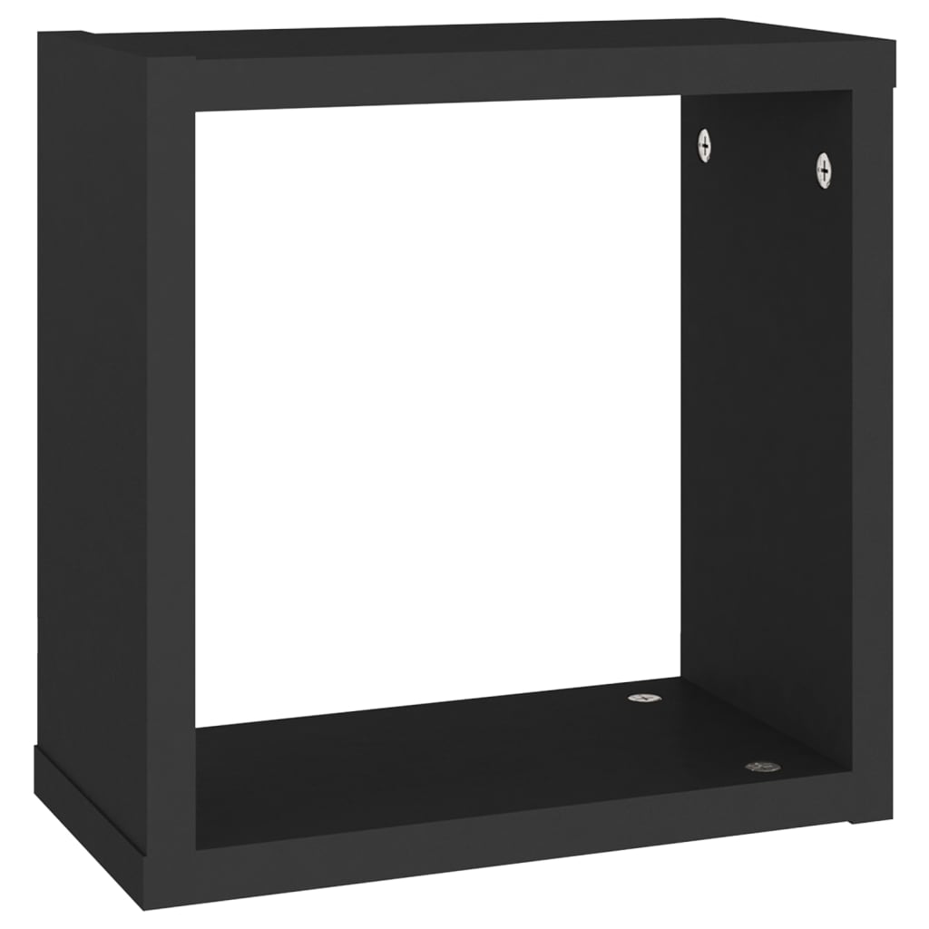 vidaXL Rafturi de perete cub, 6 buc., negru, 30x15x30 cm vidaXL Rafturi de perete cub, 6 buc., negru, 30x15x30 cm