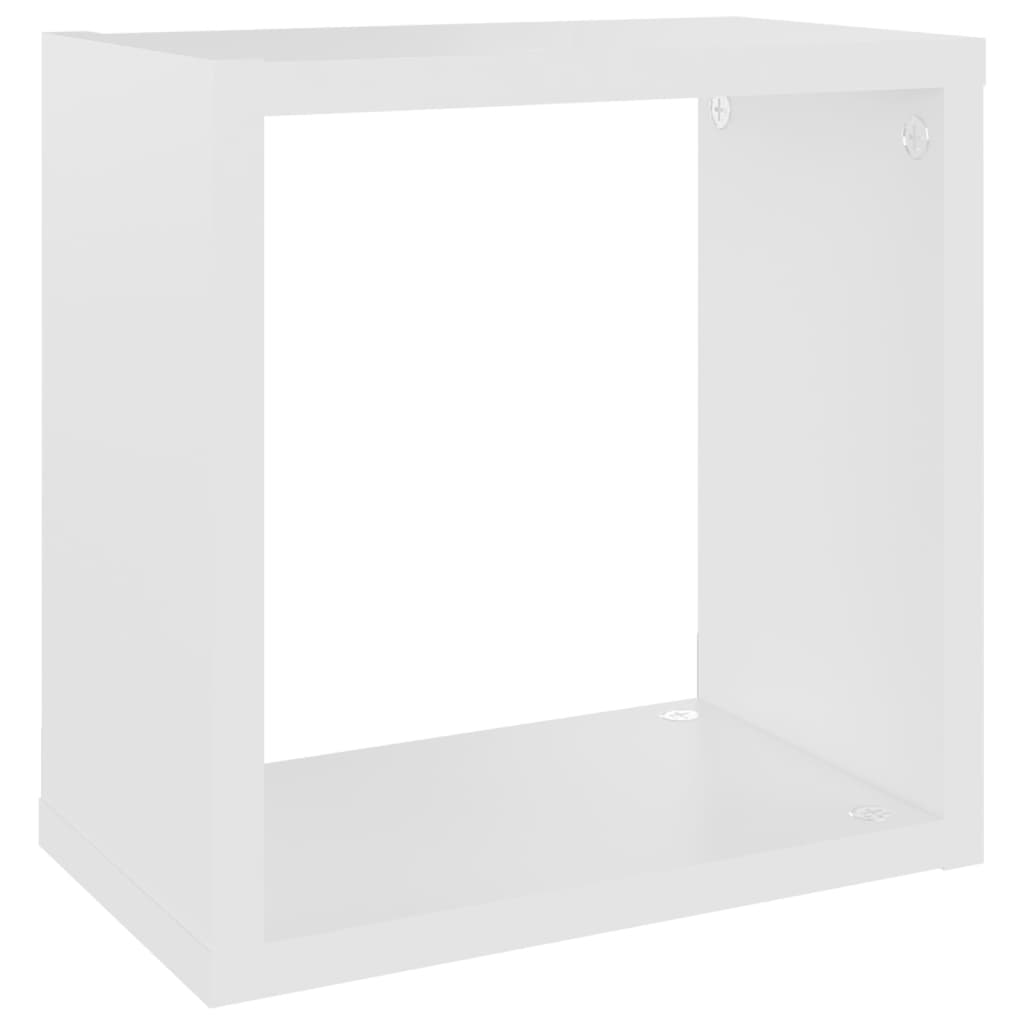 vidaXL Rafturi de perete cub, 2 buc., alb, 26x15x26 cm vidaXL Rafturi de perete cub, 2 buc., alb, 26x15x26 cm