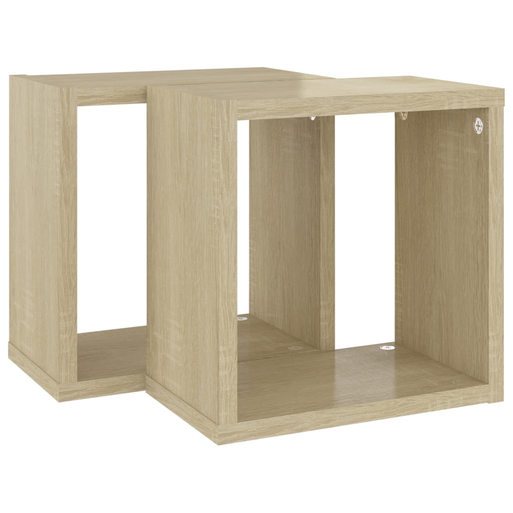 vidaXL Rafturi de perete cub 2 buc. stejar sonoma 26x15x26 cm vidaXL Rafturi de perete cub 2 buc. stejar sonoma 26x15x26 cm