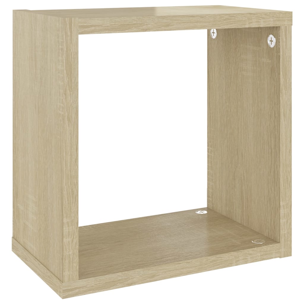 vidaXL Rafturi de perete cub 4 buc. stejar sonoma 26x15x26 cm vidaXL Rafturi de perete cub 4 buc. stejar sonoma 26x15x26 cm