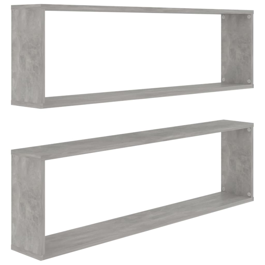 vidaXL Rafturi de perete cub, 2 buc., gri beton, 100x15x30 cm, PAL vidaXL Rafturi de perete cub, 2 buc., gri beton, 100x15x30 cm, PAL
