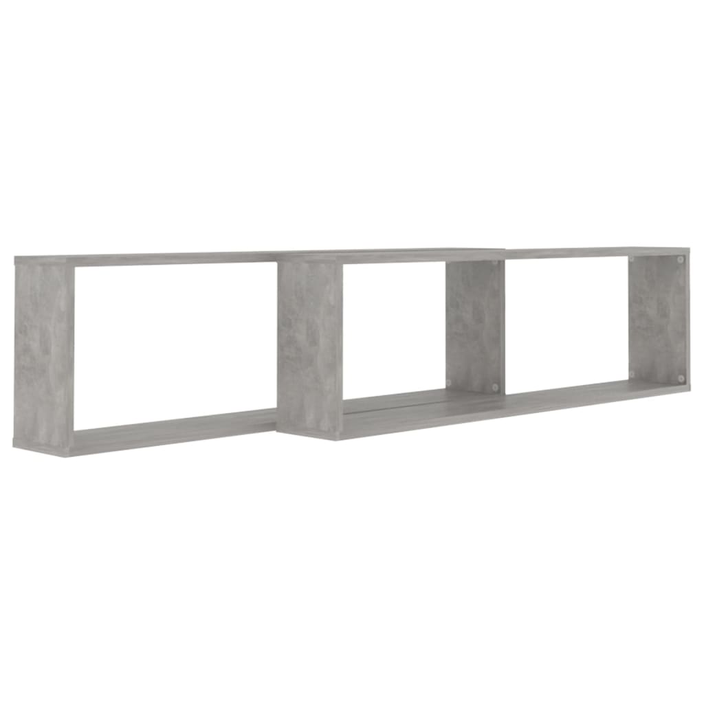 vidaXL Rafturi de perete cub, 2 buc., gri beton, 100x15x30 cm, PAL vidaXL Rafturi de perete cub, 2 buc., gri beton, 100x15x30 cm, PAL