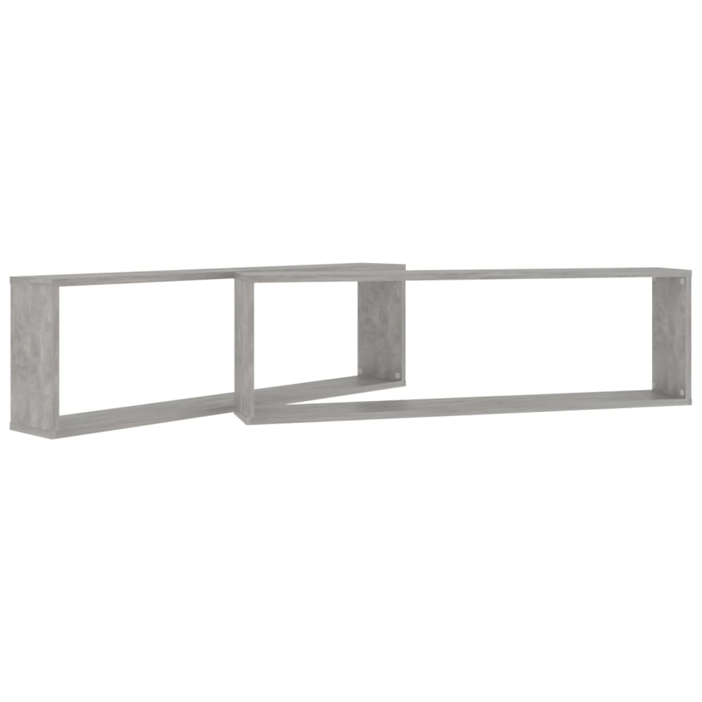 vidaXL Rafturi de perete cub, 2 buc., gri beton, 100x15x30 cm, PAL vidaXL Rafturi de perete cub, 2 buc., gri beton, 100x15x30 cm, PAL