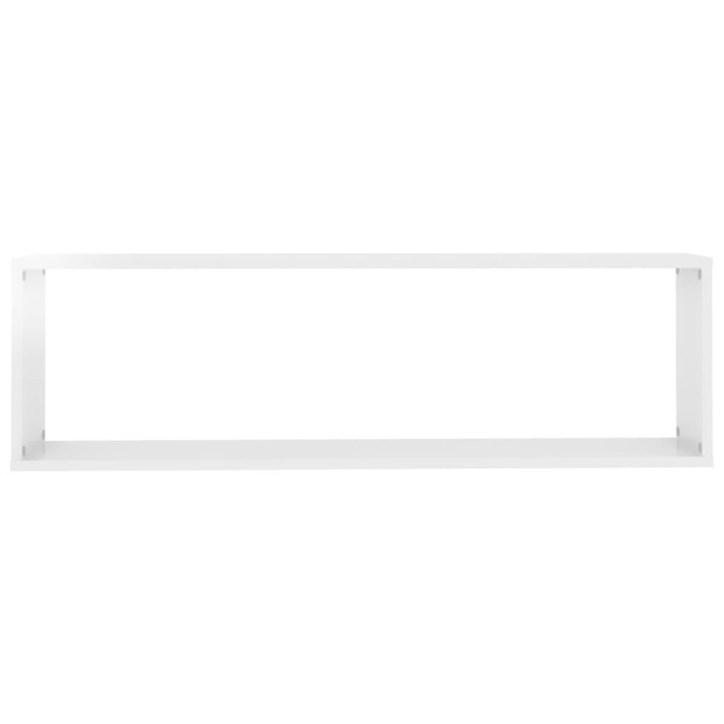 vidaXL Rafturi de perete cub, 4 buc., alb extralucios, 100x15x30 cm, PAL