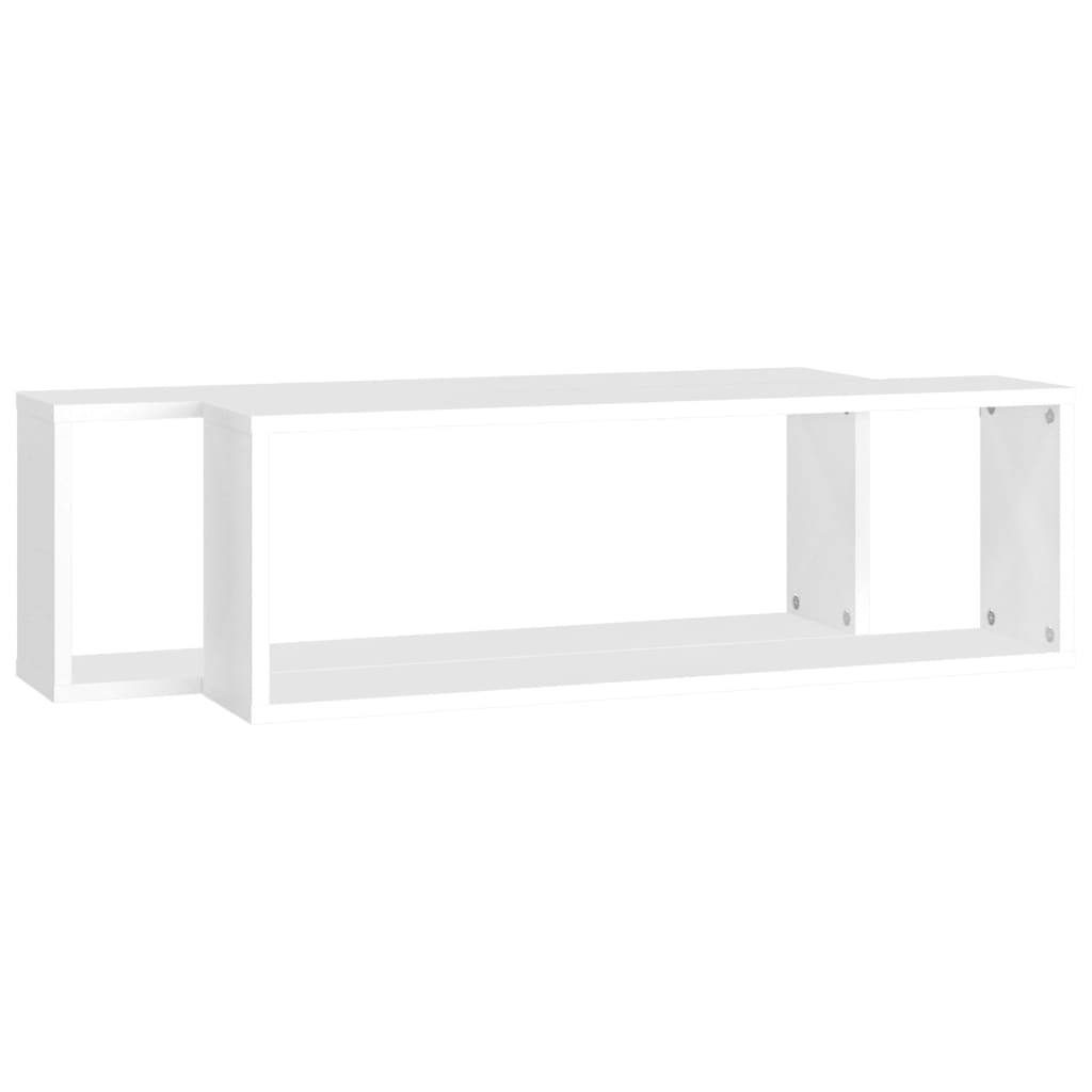 vidaXL Rafturi de perete cub, 2 buc., alb, 80x15x26,5cm lemn prelucrat vidaXL Rafturi de perete cub, 2 buc., alb, 80x15x26,5cm lemn prelucrat