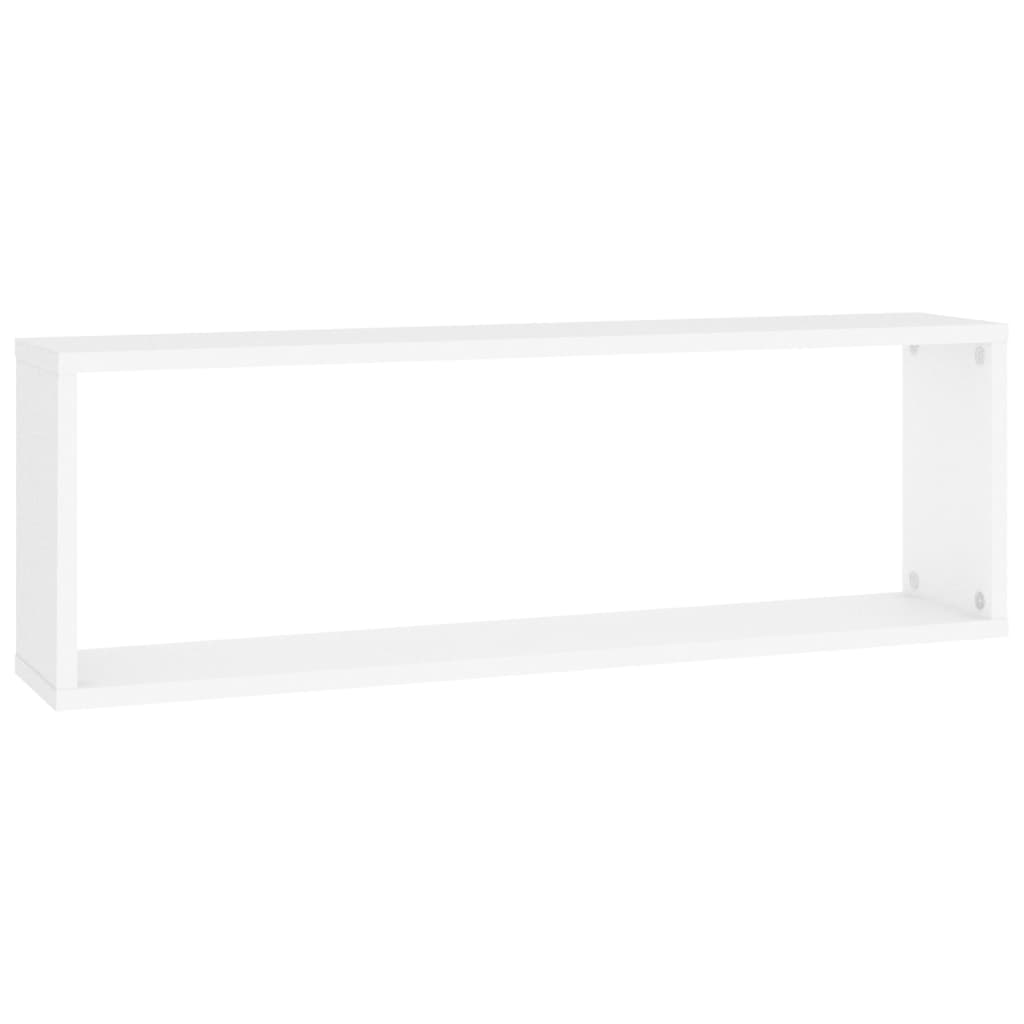 vidaXL Rafturi de perete cub, 4 buc., alb, 80x15x26,5cm lemn prelucrat