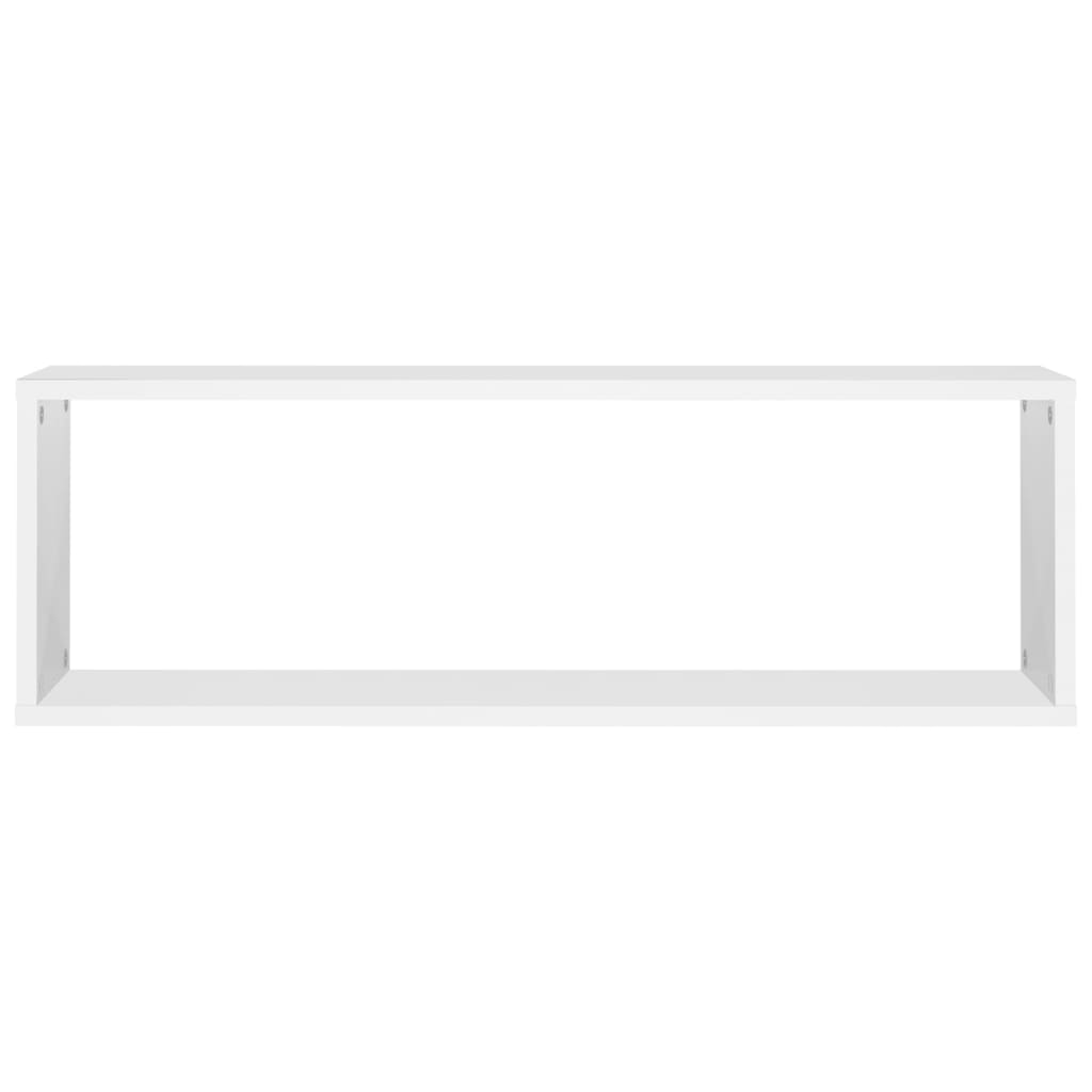 vidaXL Rafturi de perete cub, 4 buc., alb, 80x15x26,5cm lemn prelucrat