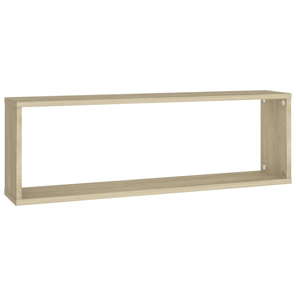 vidaXL Rafturi de perete cub, 2 buc., stejar sonoma, 80x15x26,5 cm PAL