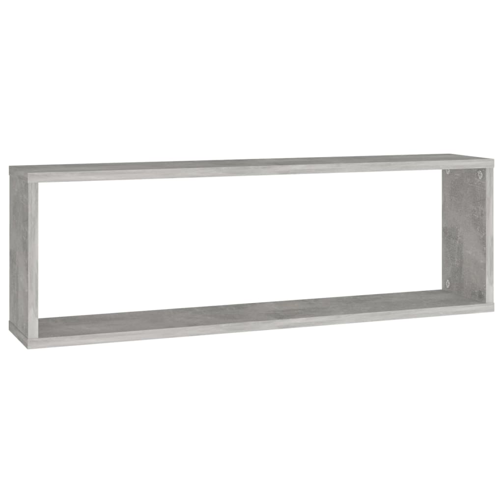 vidaXL Rafturi de perete cub, 2 buc., gri beton, 80x15x26,5 cm, PAL vidaXL Rafturi de perete cub, 2 buc., gri beton, 80x15x26,5 cm, PAL