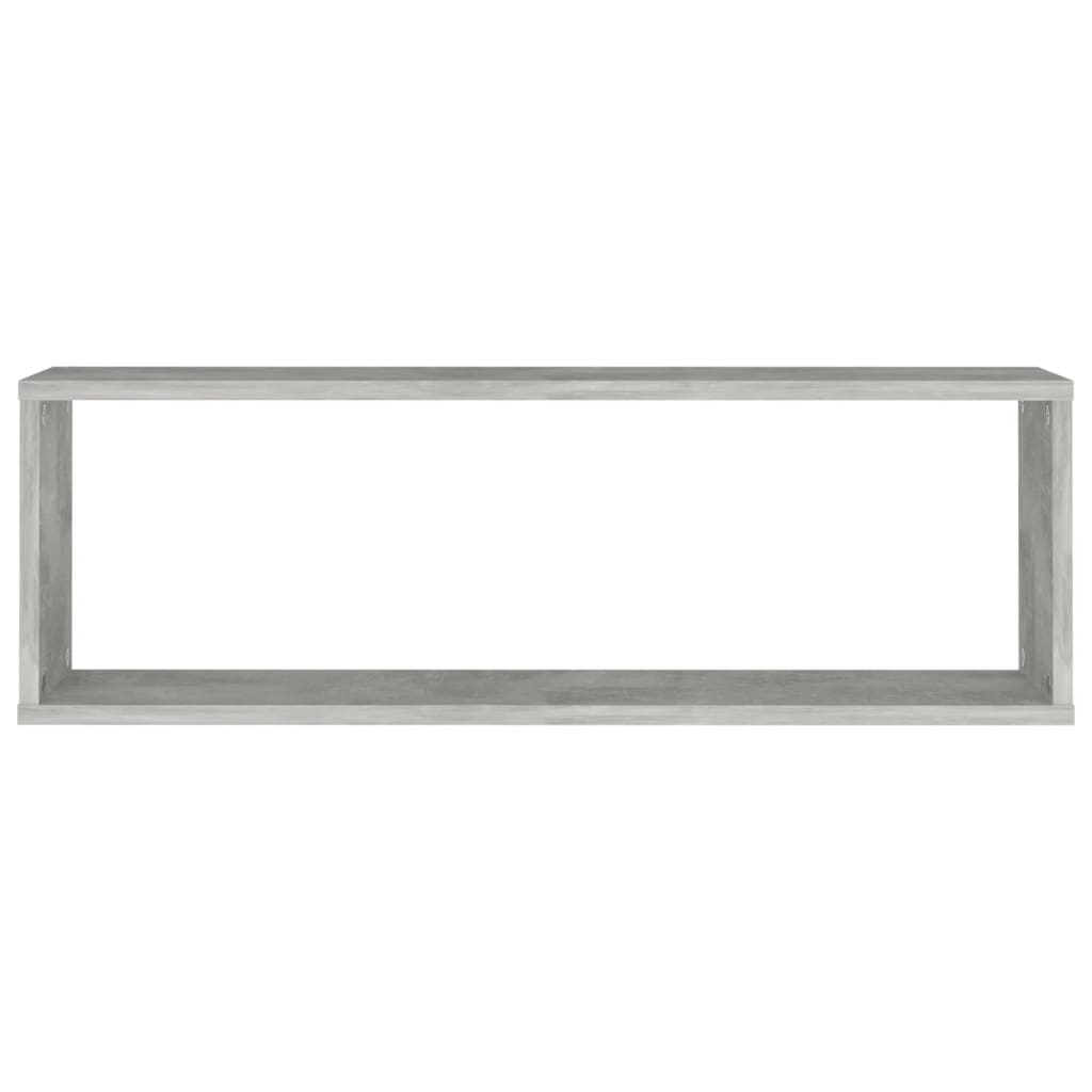 vidaXL Rafturi de perete cub, 2 buc., gri beton, 80x15x26,5 cm, PAL vidaXL Rafturi de perete cub, 2 buc., gri beton, 80x15x26,5 cm, PAL