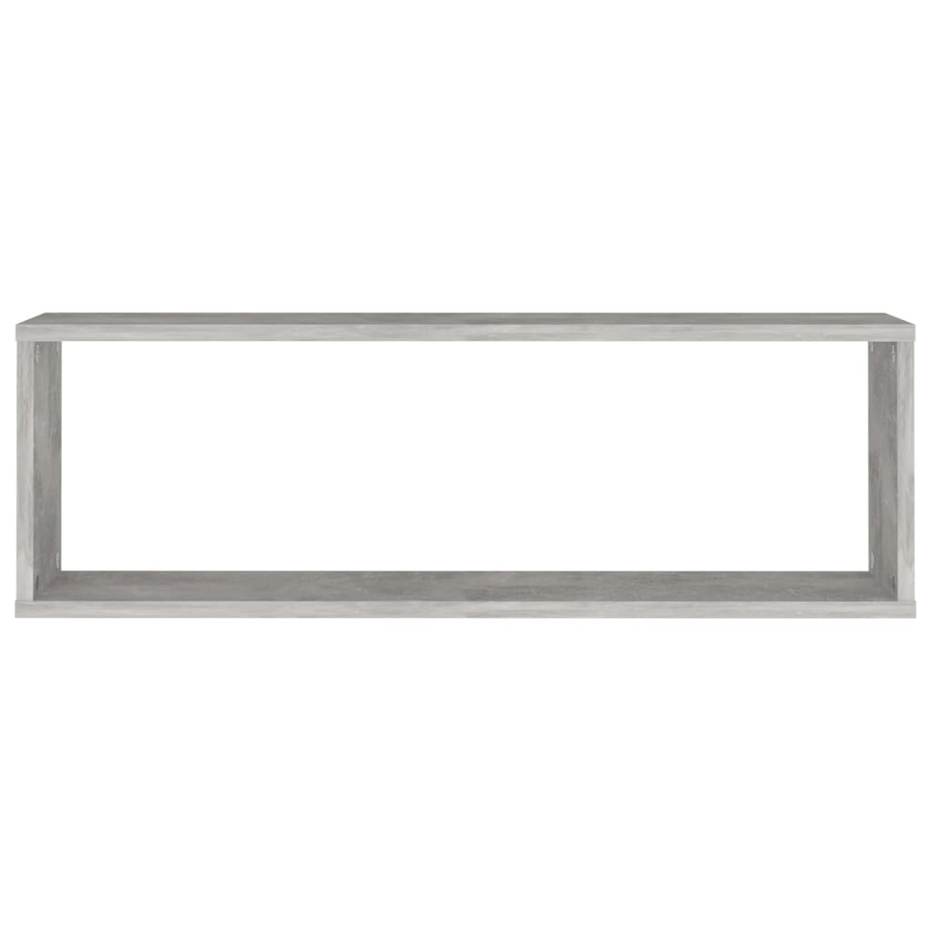 vidaXL Rafturi de perete cub, 4 buc., gri beton, 80x15x26,5 cm, PAL vidaXL Rafturi de perete cub, 4 buc., gri beton, 80x15x26,5 cm, PAL
