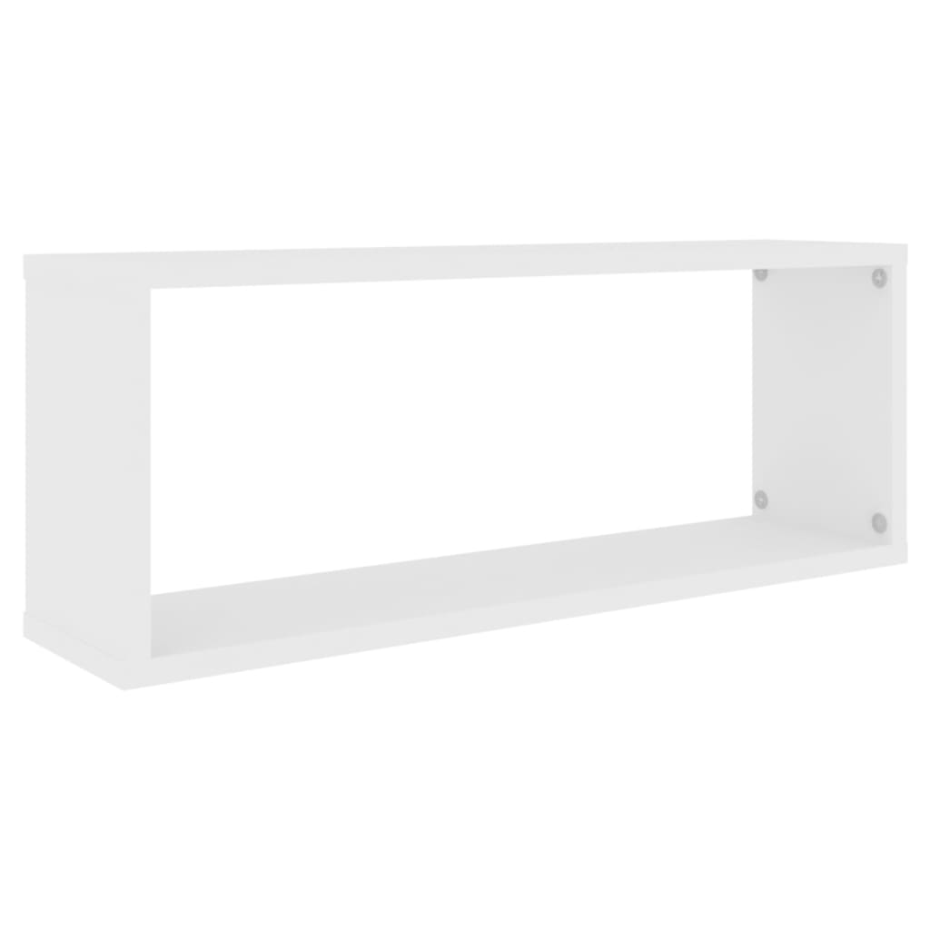 vidaXL Rafturi de perete cub, 4 buc., alb, 60x15x23 cm, lemn prelucrat