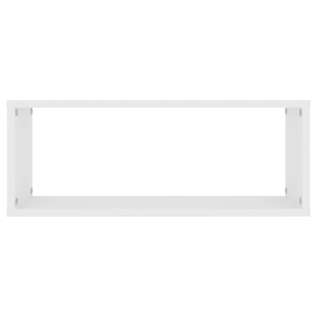 vidaXL Rafturi de perete cub, 4 buc., alb, 60x15x23 cm, lemn prelucrat