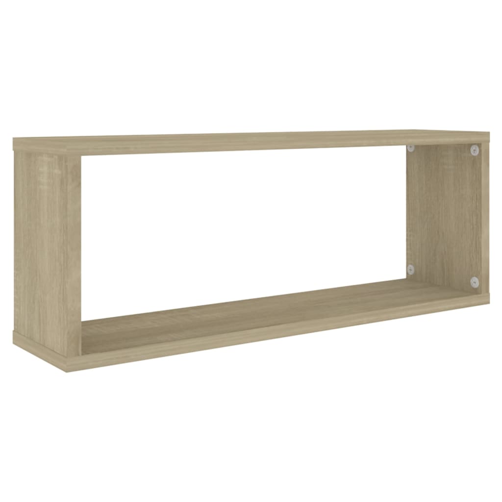 vidaXL Rafturi de perete cub, 2 buc., stejar sonoma, 60x15x23 cm, PAL