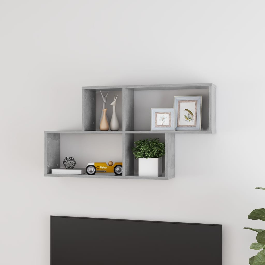 vidaXL Raft de perete, gri beton, 100x18x53 cm , PAL