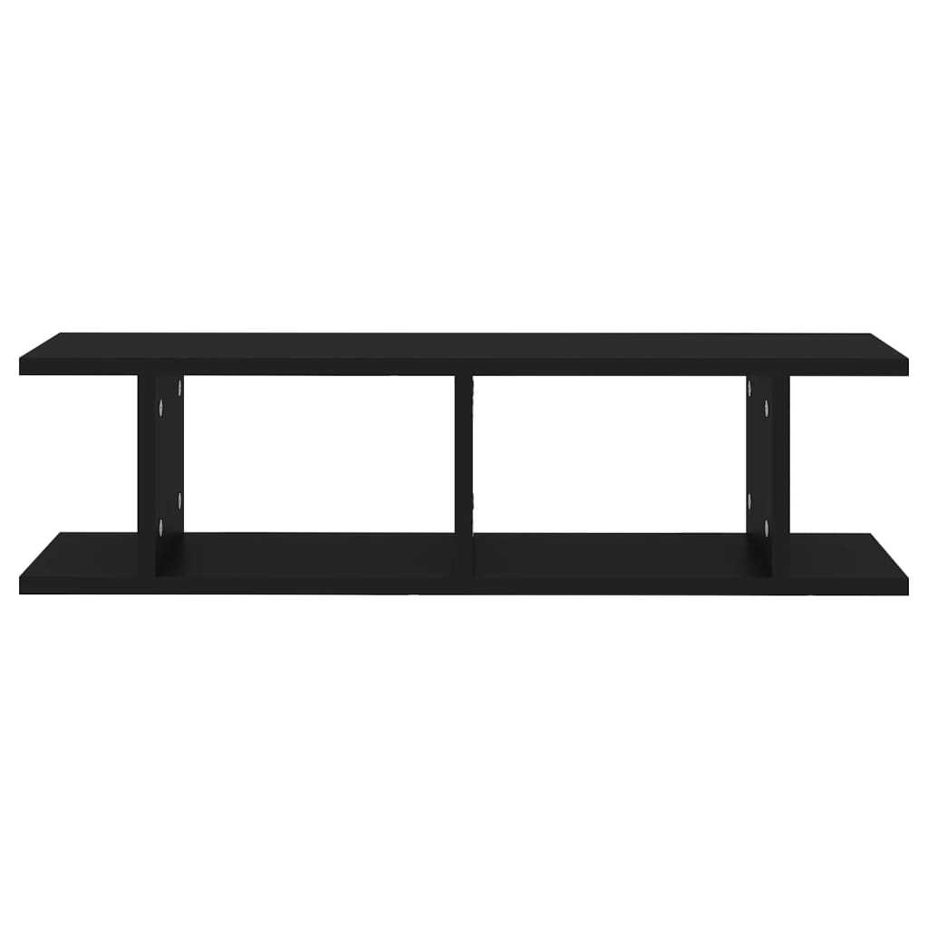 vidaXL Rafturi de perete, 2 buc., negru, 75x18x20 cm, lemn vidaXL Rafturi de perete, 2 buc., negru, 75x18x20 cm, lemn