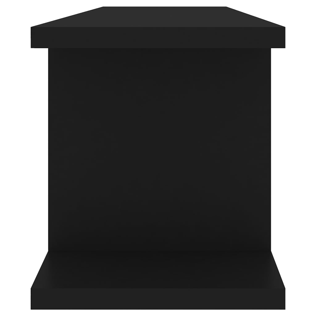 vidaXL Rafturi de perete, 2 buc., negru, 75x18x20 cm, lemn vidaXL Rafturi de perete, 2 buc., negru, 75x18x20 cm, lemn