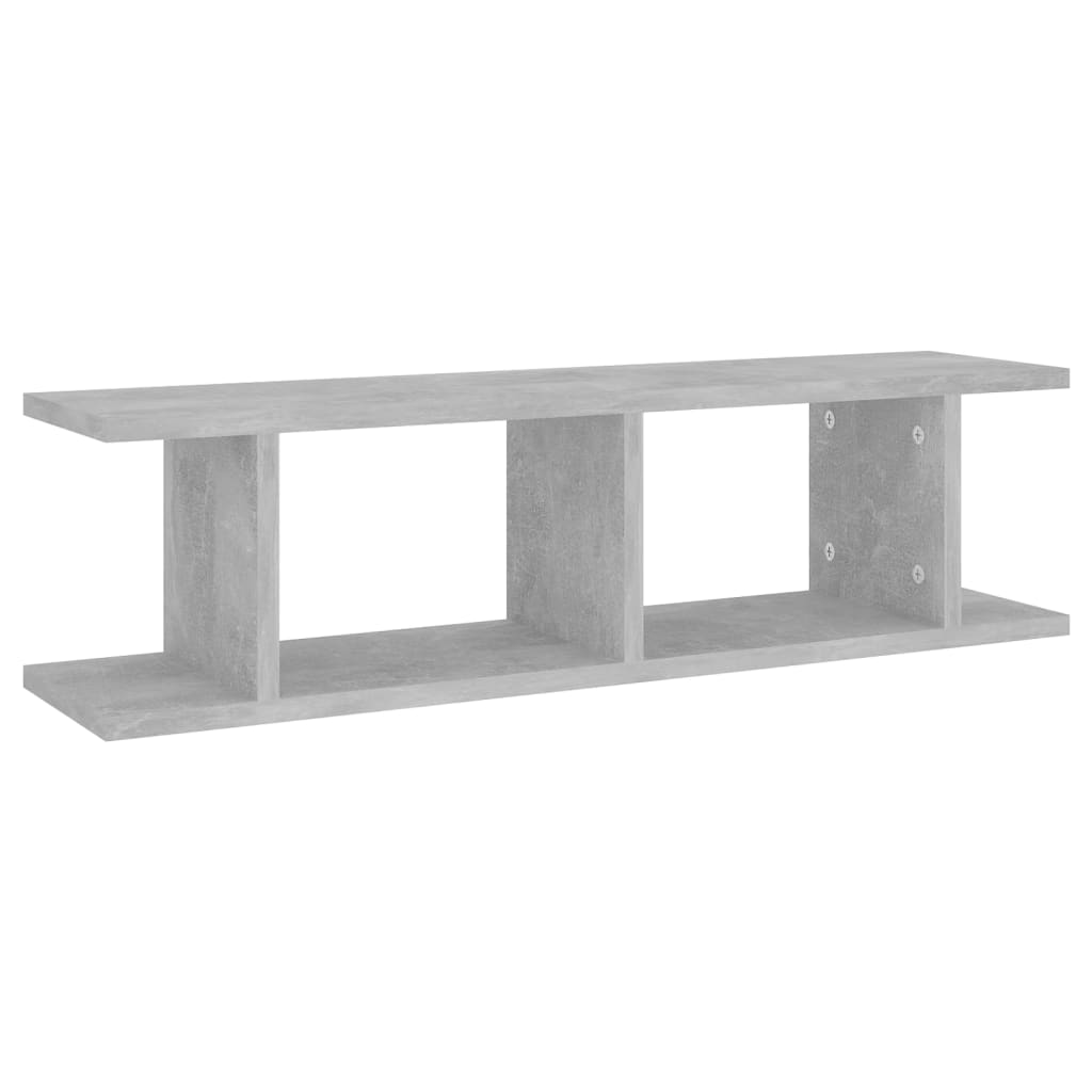 vidaXL Rafturi de perete, 2 buc., gri beton, 75x18x20 cm, lemn