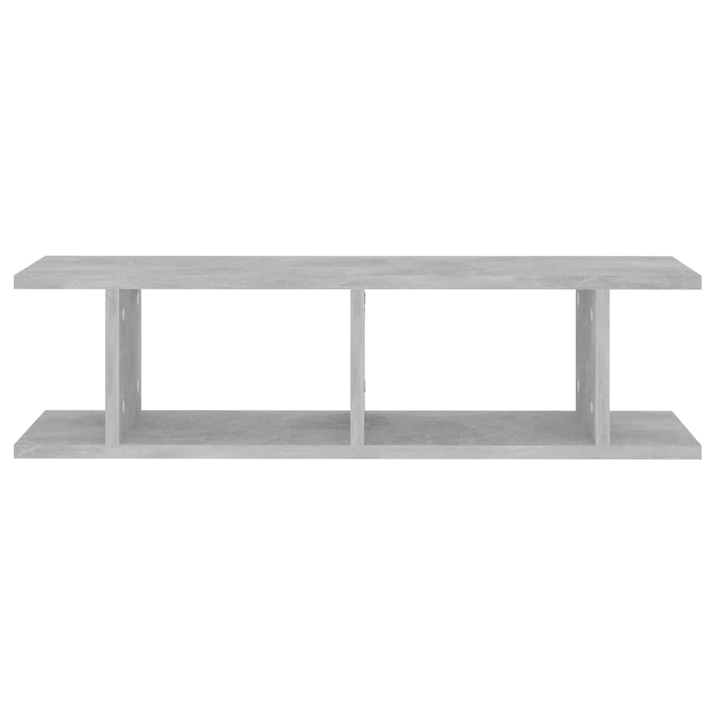 vidaXL Rafturi de perete, 2 buc., gri beton, 75x18x20 cm, lemn
