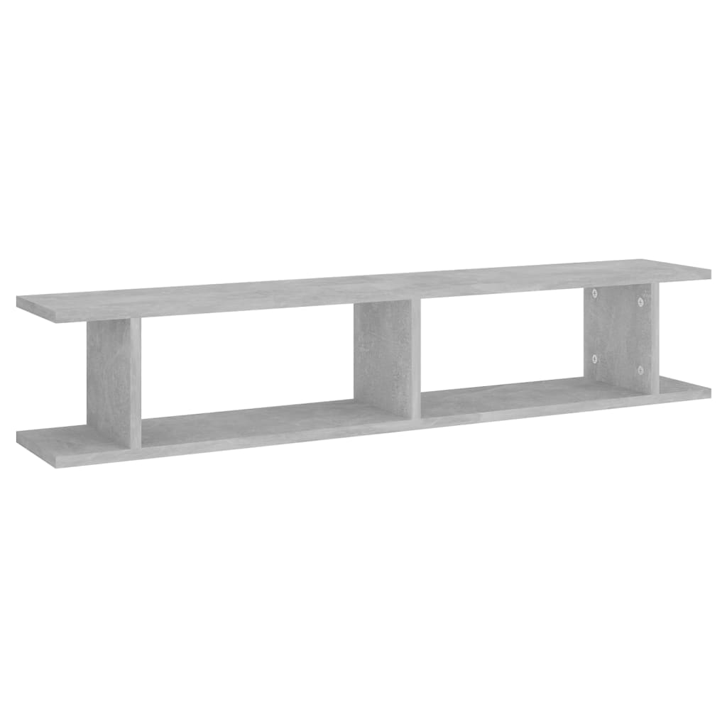 vidaXL Rafturi de perete, 2 buc., gri beton, 105x18x20 cm, PAL