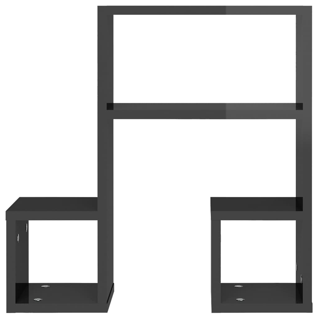 vidaXL Rafturi de perete 2 buc. gri lucios 50x15x50 cm lemn prelucrat vidaXL Rafturi de perete 2 buc. gri lucios 50x15x50 cm lemn prelucrat