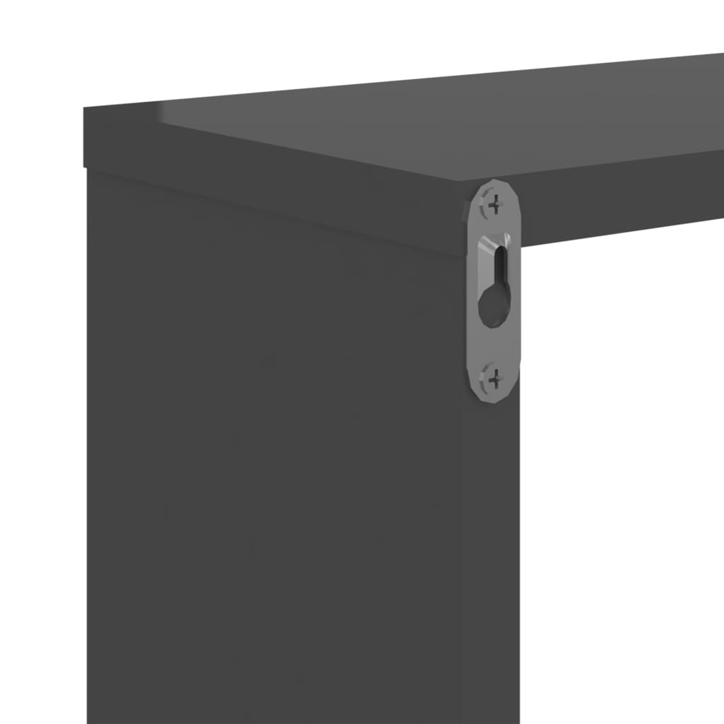 vidaXL Rafturi de perete 2 buc. gri lucios 50x15x50 cm lemn prelucrat vidaXL Rafturi de perete 2 buc. gri lucios 50x15x50 cm lemn prelucrat