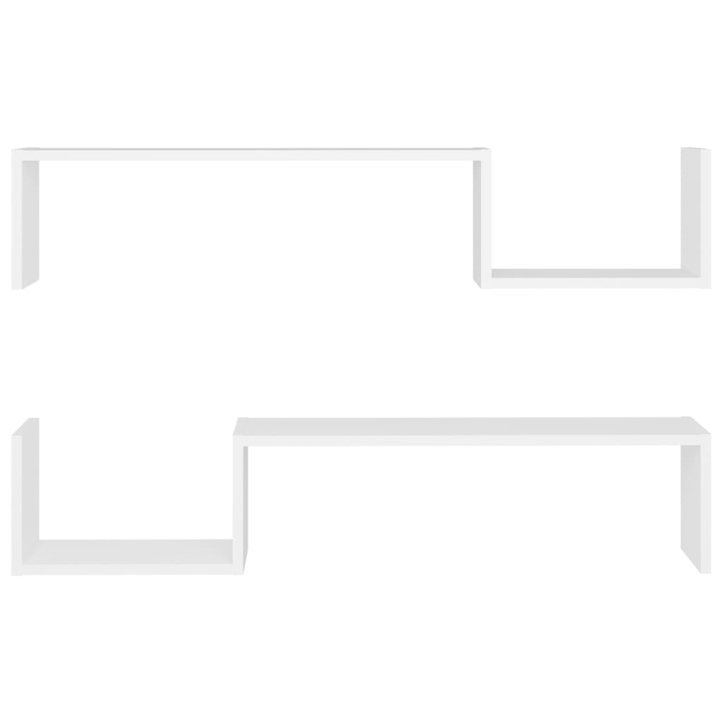 vidaXL Rafturi de perete, 2 buc., alb, 100x15x20 cm, PAL